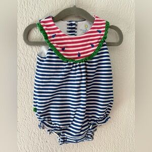 Florence Eiseman Pink and Blue Striped Watermelon Bubble